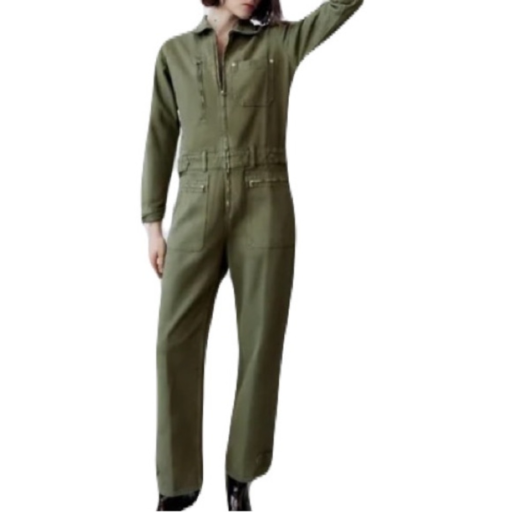 Zara Cotton Utility Jumpsuit NEW